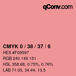 カラーコード: CMYK 0 / 38 / 37 / 6 | qconv.com