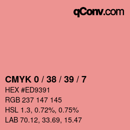 カラーコード: CMYK 0 / 38 / 39 / 7 | qconv.com