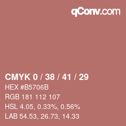 カラーコード: CMYK 0 / 38 / 41 / 29 | qconv.com