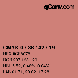 Color code: CMYK 0 / 38 / 42 / 19 | qconv.com