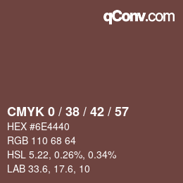 Color code: CMYK 0 / 38 / 42 / 57 | qconv.com