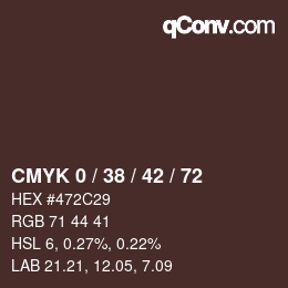 Código de color: CMYK 0 / 38 / 42 / 72 | qconv.com