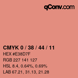 カラーコード: CMYK 0 / 38 / 44 / 11 | qconv.com