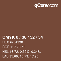 颜色代码: CMYK 0 / 38 / 52 / 54 | qconv.com