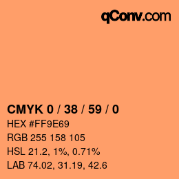 颜色代码: CMYK 0 / 38 / 59 / 0 | qconv.com