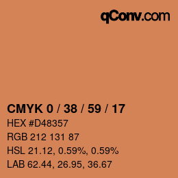 Color code: CMYK 0 / 38 / 59 / 17 | qconv.com