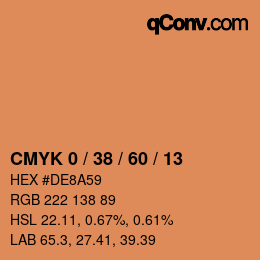 Color code: CMYK 0 / 38 / 60 / 13 | qconv.com