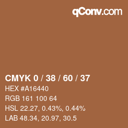 カラーコード: CMYK 0 / 38 / 60 / 37 | qconv.com