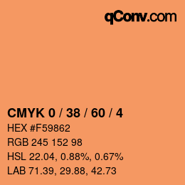 カラーコード: CMYK 0 / 38 / 60 / 4 | qconv.com