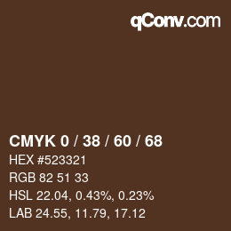 カラーコード: CMYK 0 / 38 / 60 / 68 | qconv.com
