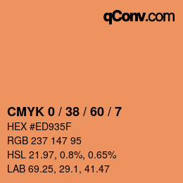 カラーコード: CMYK 0 / 38 / 60 / 7 | qconv.com