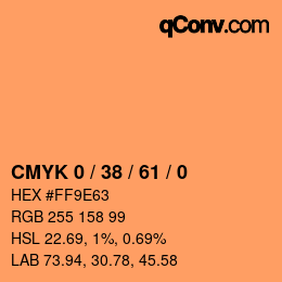 カラーコード: CMYK 0 / 38 / 61 / 0 | qconv.com