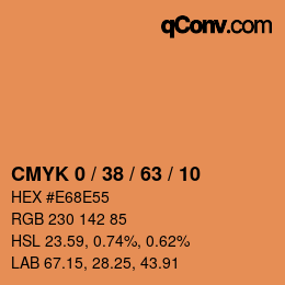 カラーコード: CMYK 0 / 38 / 63 / 10 | qconv.com