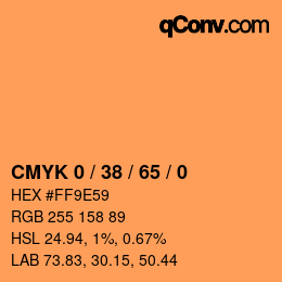カラーコード: CMYK 0 / 38 / 65 / 0 | qconv.com