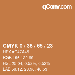 Código de color: CMYK 0 / 38 / 65 / 23 | qconv.com