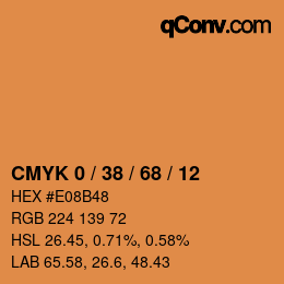颜色代码: CMYK 0 / 38 / 68 / 12 | qconv.com