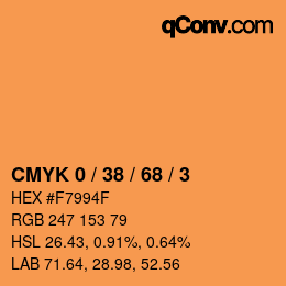 カラーコード: CMYK 0 / 38 / 68 / 3 | qconv.com