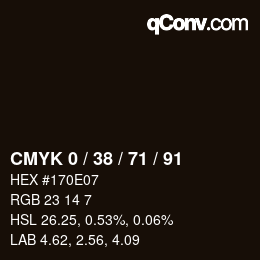 Farbcode: CMYK 0 / 38 / 71 / 91 | qconv.com