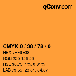 Código de color: CMYK 0 / 38 / 78 / 0 | qconv.com