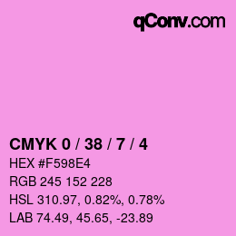 カラーコード: CMYK 0 / 38 / 7 / 4 | qconv.com