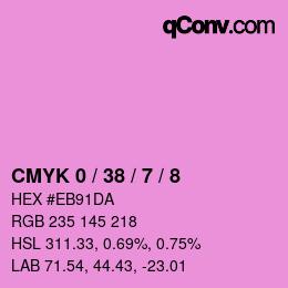 カラーコード: CMYK 0 / 38 / 7 / 8 | qconv.com