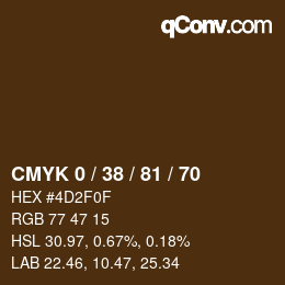 Farbcode: CMYK 0 / 38 / 81 / 70 | qconv.com