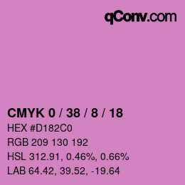 カラーコード: CMYK 0 / 38 / 8 / 18 | qconv.com