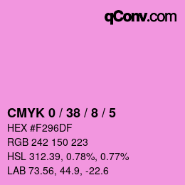 カラーコード: CMYK 0 / 38 / 8 / 5 | qconv.com