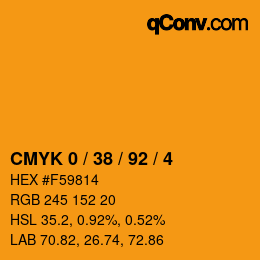 カラーコード: CMYK 0 / 38 / 92 / 4 | qconv.com