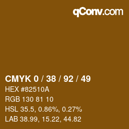 カラーコード: CMYK 0 / 38 / 92 / 49 | qconv.com