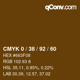カラーコード: CMYK 0 / 38 / 92 / 60 | qconv.com