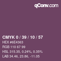 Color code: CMYK 0 / 39 / 10 / 57 | qconv.com