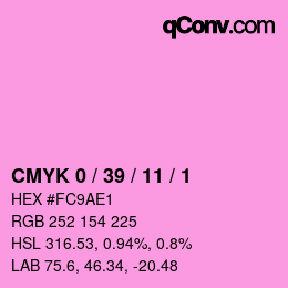 カラーコード: CMYK 0 / 39 / 11 / 1 | qconv.com