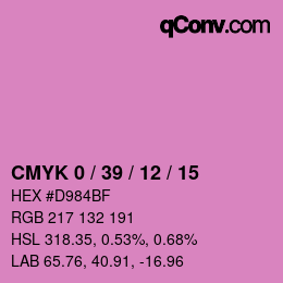 Farbcode: CMYK 0 / 39 / 12 / 15 | qconv.com