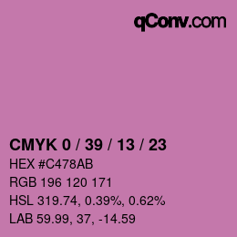 颜色代码: CMYK 0 / 39 / 13 / 23 | qconv.com