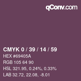 颜色代码: CMYK 0 / 39 / 14 / 59 | qconv.com