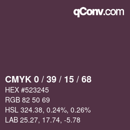 カラーコード: CMYK 0 / 39 / 15 / 68 | qconv.com