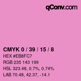 カラーコード: CMYK 0 / 39 / 15 / 8 | qconv.com