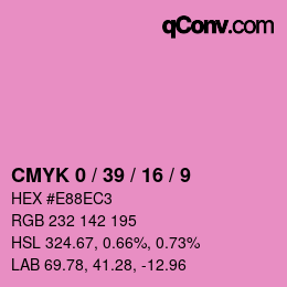 カラーコード: CMYK 0 / 39 / 16 / 9 | qconv.com