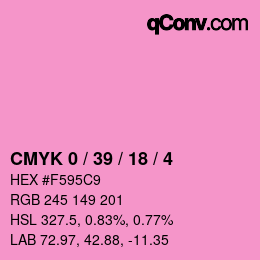 カラーコード: CMYK 0 / 39 / 18 / 4 | qconv.com