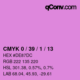 カラーコード: CMYK 0 / 39 / 1 / 13 | qconv.com