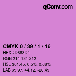 颜色代码: CMYK 0 / 39 / 1 / 16 | qconv.com
