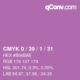 カラーコード: CMYK 0 / 39 / 1 / 31 | qconv.com