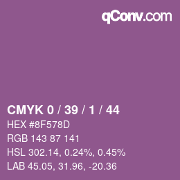 Color code: CMYK 0 / 39 / 1 / 44 | qconv.com