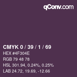 Color code: CMYK 0 / 39 / 1 / 69 | qconv.com