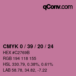 Color code: CMYK 0 / 39 / 20 / 24 | qconv.com