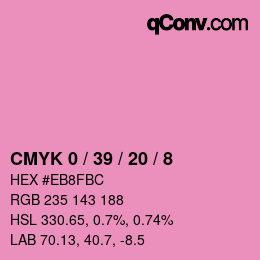 カラーコード: CMYK 0 / 39 / 20 / 8 | qconv.com