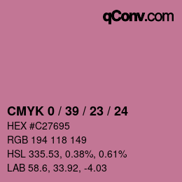Color code: CMYK 0 / 39 / 23 / 24 | qconv.com