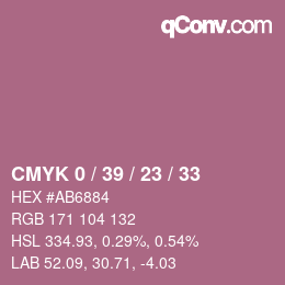 Color code: CMYK 0 / 39 / 23 / 33 | qconv.com