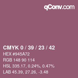 颜色代码: CMYK 0 / 39 / 23 / 42 | qconv.com